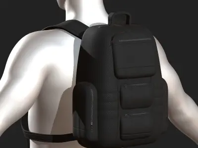 Backpack military combat soldier armor scifi Generic camp human Low-poly 3D model