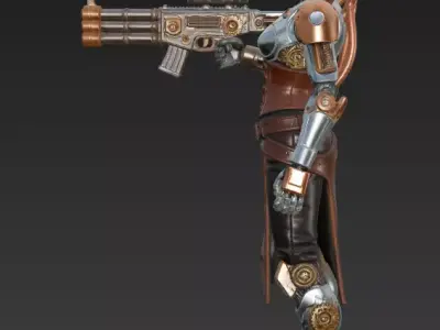 Steampunk Warrior in Monochrome 3D model