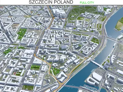 Szczecin Poland Low-poly 3D model