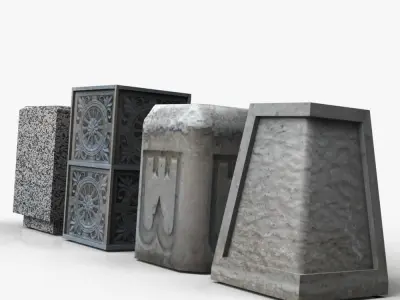 Trash Bins Low-poly 3D model get