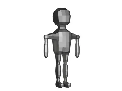 low poly robot  Low-poly 3D model