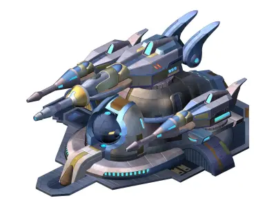 Spaceship - guardian turret 04 3D model