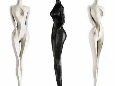 Abstract sculpture of a woman 3D model