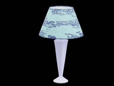 Bed Side Table Lamp Low-poly 3D model 3