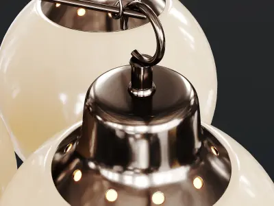 Mid-century Ceiling Mounted Pendant Light 3D model
