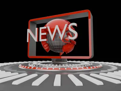 TV News Program Title Motion Graphics animation 3D model