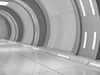 Sci Fi Tunnel 3D model 15
