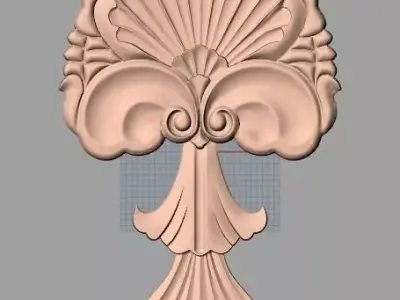 European style flower 3D relief STL Model for cnc engraving E062 3D model