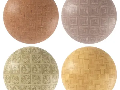 Parquet - Laminate - Wooden floor 4 in 1 3D model 38