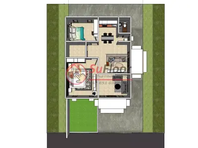 House 17x10m code 551 - Sketchup 3D model 3D model 3D model