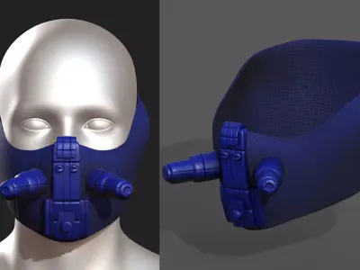 Gas mask respirator scifi futuristic  Low-poly 3D model