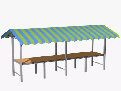 Market Stall Low-poly 3D model