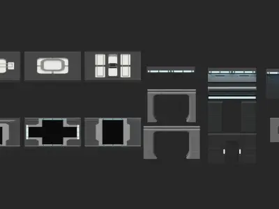 Sci Fi Corridor Kit 1 3D model