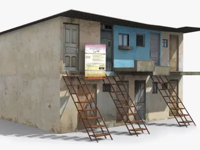 Slum q house Low-poly 3D model