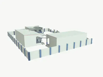 Destroyed School Low-poly 3D model