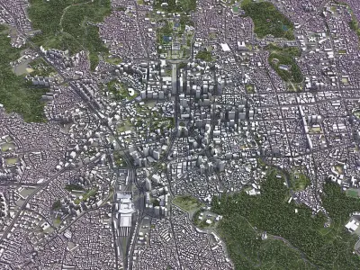 Seoul - Topography Terrain 3D City 3D Model Pack