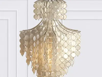 Dripping Capiz 2 Light Chandelier 3D model