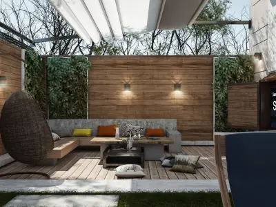 Villa garden landscape - 3D model 3D model