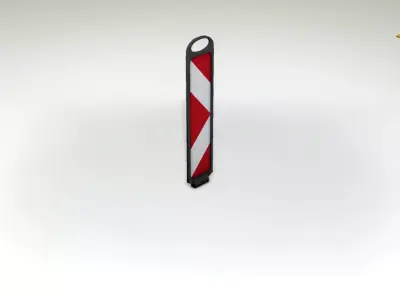 Yellow guide barrier 8 pointing right 628-21 Low-poly 3D model