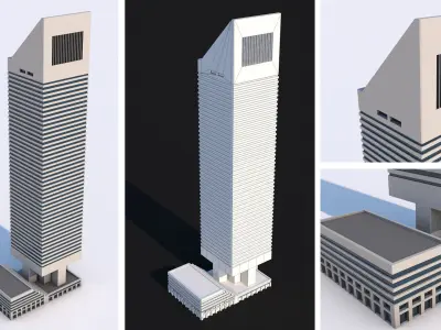 30 NYC Skyscrapers Buildings Low-poly 3D model