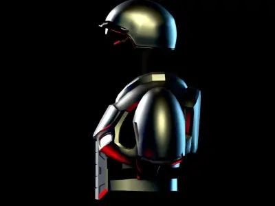 Sci-Fi Heavy Amor Low-poly 3D model