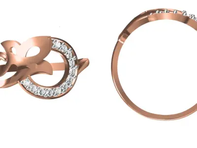 Light Weight Wedding Engagement Women Ring STL JCD Details 3D print model 8