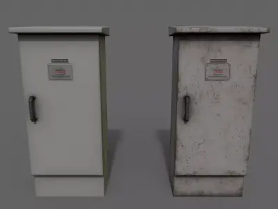 PBR Electric Box LightGrey V5 Low-poly 3D model
