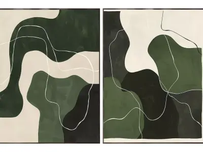 Modern Green Painting Modern Green Painting abav448 abav449 3D model