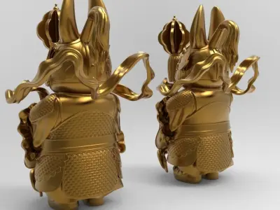 Cute Bunny Door Gods in 3D Adorable Models to Protect Your Home 3D print model