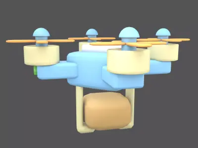 Drone Delivery Icon v1 001 Low-poly 3D model