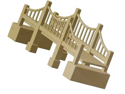 Wooden Premium Suspension Bridge Toy 3D model