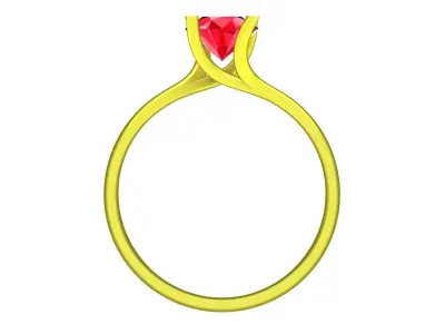 Classic Solitaire Round Gemstone Ring 3D Model 4553 3D print model