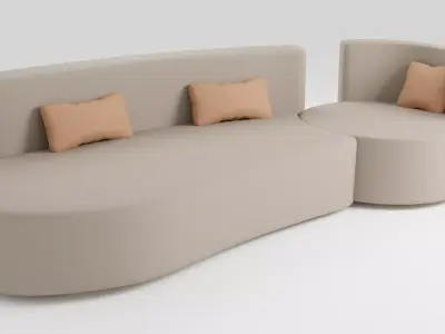 Designer sofa in Scandinavian style 3D model