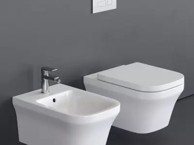 Duravit P3 Comforts Wall-Hung WC Low-poly 3D model