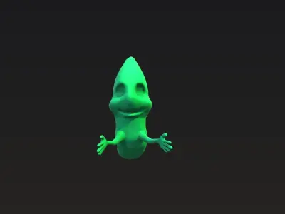 Ghost Cartoon style character Game asset Low-poly 3D model