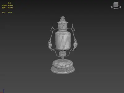 Next generation retro kerosene lamp Low-poly 3D model
