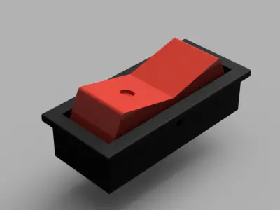 Whiteys Original Functional Rocker Switch with Dimple 3D print model
