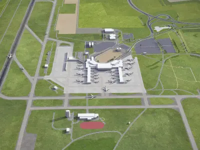 Budapest Airport Low-poly 3D model