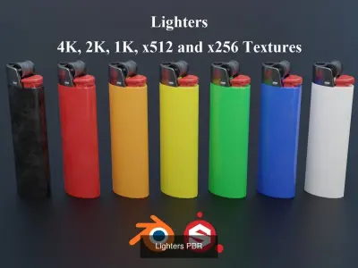 Lighters PBR 3D Model Pack