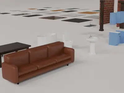 Modular house kit Low-poly 3D model
