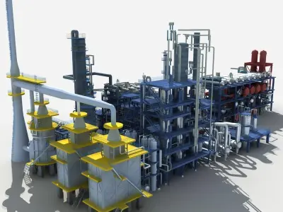 Refinery oil 3D model