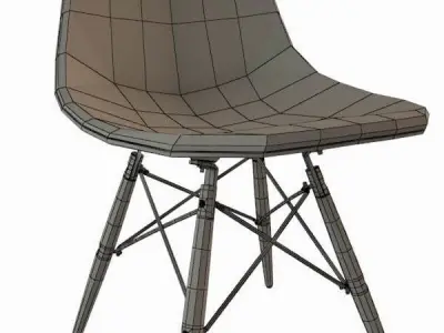 Modern Eames Plastic Chair Low-poly 3D model