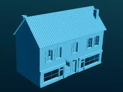 Charming French Village Shop House in HO scale 3D print model