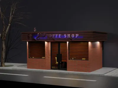 COFFEE SHOP Exterior and Interior 3D model