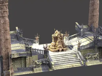 Gothic hall Fantasy 1  3D model