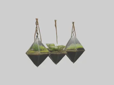 Hanging Terrariums Low-poly 3D model