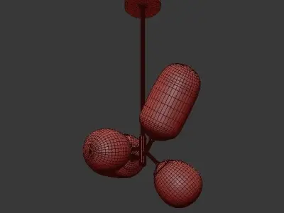 Modern three balls hanging from ceiling 3D model