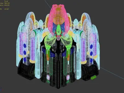 Space Station - City Wall Corner 03 3D model