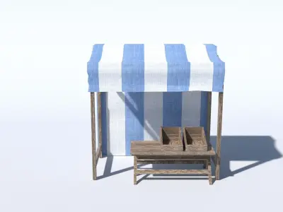 Medieval Stand Low Poly Low-poly 3D model
