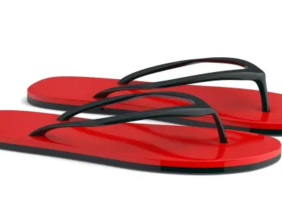Red Flip Flop 3D model
